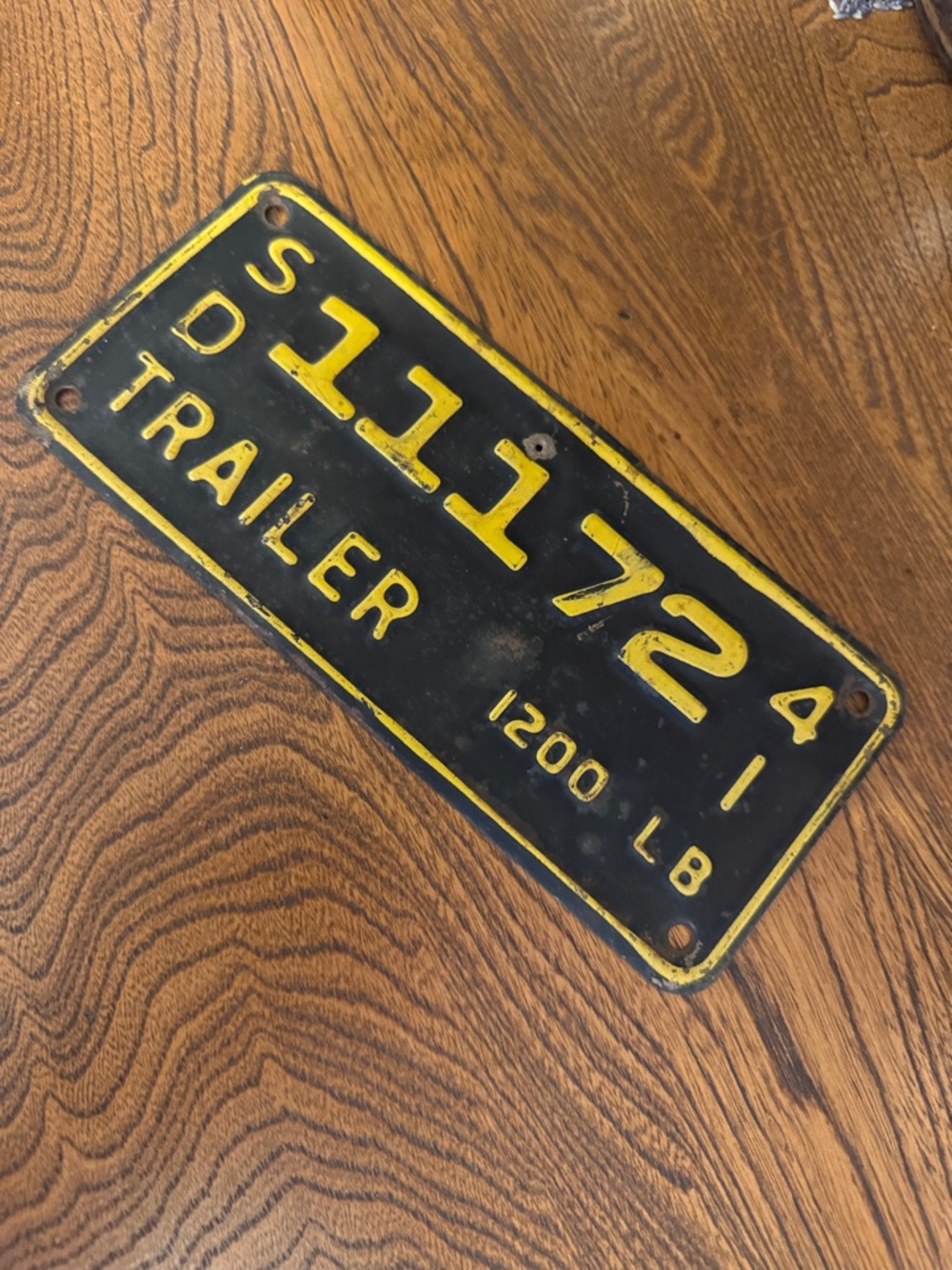 vintage 1941 South Dakota trailer metal license plate 9”x4”